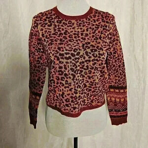 Sparkly Leopard Print Crop Sweater